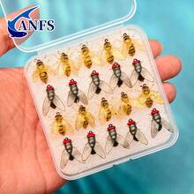 20 piezas de señuelos de pesca con mosca de PVC - Cebos blandos con anzuelos para agua dulce y salada, con patrón realista de mosca abeja - Multicolor - Ver 3