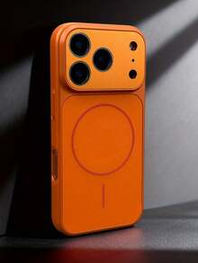 1 chiếc ốp lưng điện thoại từ tính sạc không dây cao cấp, có thể biến đổi tức thì, phù hợp với 17 Pro Max, 17 Pro Air, 16, 15, 14, 13 Pro Max, bao phủ toàn bộ bằng kim loại, bảo vệ ống kính camera, khung cứng sơn mờ, mặt lưng mềm. - trái cam - Xem 3