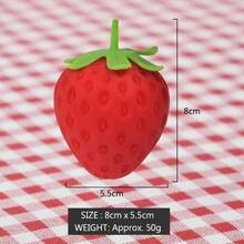 Realistic Strawberry Squishy Toy - Simulation Fruit Stress Relief Ball, Decompression Fidget Gadget, Ultra-Soft Slow-Rise Squeeze Berry For Anxiety & Fun - 彩色 - 查看 5