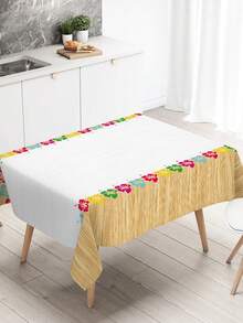 1件夏威夷主题一次性桌布，尺寸220*130厘米，防水塑料桌布，适用于生日派对、婚礼、性别揭晓派对、夏威夷热带派对、厨房餐桌装饰、夏季海滩派对、阿罗哈派对装饰、家居装饰、派对用品 - 彩色 - 查看 4