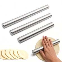 1pc 430 Stainless Steel Hollow Rolling Pin, Available In 20/25/30cm, Dumpling Wrapper / Pizza Dough / Pasta / Baking, Non-Stick, Easy To Clean, Anti-Slip, Durable, Baking Tool, Kitchen Essential, Multifunctional Kitchen Gadget, Baking Ritual Goods - View 12
