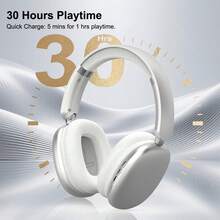 SUNJOM Wireless Bluetooth Over Ear Headphones Up To 28H Battery Life Headset With Microphone Gym Overhead Headphones Compatible With IOS & Android Mobile Phones,Computers,Laptop(Silver) - Silver - View 5