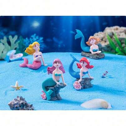 Hot Fashion Mermaid Resin Crafts Aquarium Micro Ocean Animals Landscape Cartoon Figures DIY PVC Figurine Ornaments