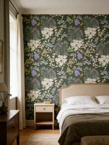 1PC Plant And Flower Pattern Wallpapers, A Bohemian-Style Removable PVC Wallpaper With A Modern And Minimalist Self-Adhesive Design. - Multicolor - View 5