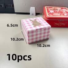 10pcs 4x4x2.5 Inch Easter Cookie Boxes, Rabbit Window Baking Boxes, Pie Boxes, Chocolate Strawberry Boxes, Fragile Heart-Shaped Boxes, Cooked Food Boxes, Cake Boxes, New Year Gift Packaging & Storage - Paper - View 11