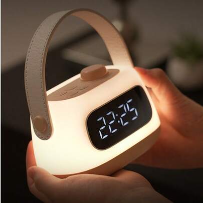 LED Digital Clock - Alarm Clock - Battery Powered With Adjustable Night Light, Snooze Alarm With Timer - US8 Rechargeable Sleep Timer 2000mAh Battery, Portable Design Suitable For Bedroom Bedside Lamp, Night Light Gift