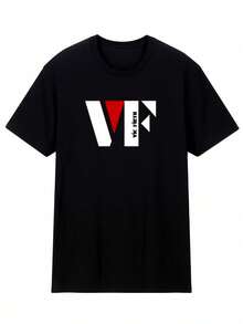 Camiseta Gráfica Victor Short Drummer - Camiseta de Algodón Negra para Hombres y Niños, Prenda Esencial de Moda Urbana Casual, Cuello Redondo, Estilo Clásico, Regalo Ideal - 220g - Negro - Ver 1