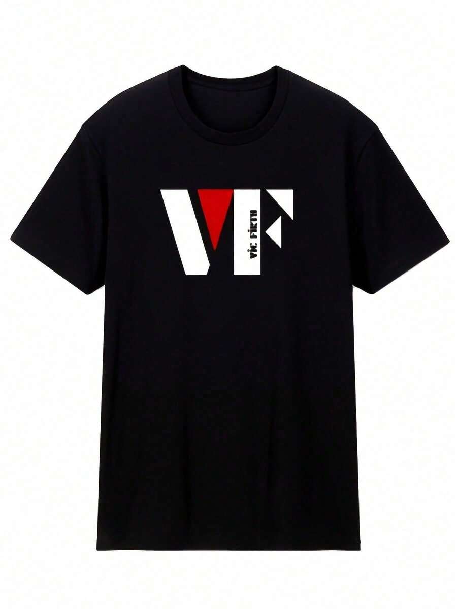 Camiseta Gráfica Victor Short Drummer - Camiseta de Algodón Negra para Hombres y Niños, Prenda Esencial de Moda Urbana Casual, Cuello Redondo, Estilo Clásico, Regalo Ideal - 220g - Negro - Ver 1