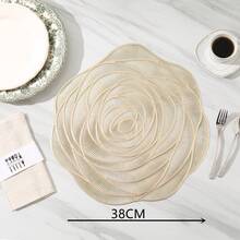 2/4pcs Rose Flower Placemats, Coasters, Heat-Resistant PVC Tableware Mats, European Style Washable Insulation Pads For Kitchen, Dining Room, Cafe, Party, Wedding, Christmas, Valentine's Day, Thanksgiving - Multicolor - View 6