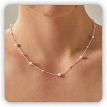 SmileBelle Pearl Collars Necklaces For Women, Daisy Pearl Choker As Y Shaped Pearls Jewelry Gold Heart Necklace For Anniversary Birthday Gifts White Baroque Necklace As Wedding Jewelry - Daisy Pearl Necklace - View 13