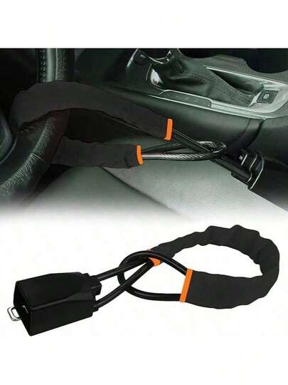 1pc Universal Car Steering Wheel Lock - Seatbelt Buckle Anti-Theft Lock, Comes With 3 Keys, Heavy Duty Safety Tool For Truck/SUV/Van/RV Drivers