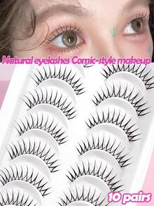 MAGEFY 13pcs/Set CC Natural False Eyelashes, 3pcs Magnetic Eyelashes With Magnetic Clips/10pcs Girl Group Style Fake Lashes, Mixed Styles, No Glue Needed, Reusable Natural Looking Lashes, Faux Mink Material, Breathable, Black U-Shaped Lashes, Korean Girl Group Style, Short Natural Lashes, Thin & Long 11mm Lashes, Transparent Base, Lively Energy Lashes, Gift For Women - màu đen - Xem 12