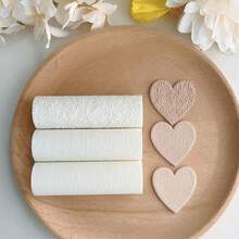 Rodillo de arcilla polimérica con textura de lija, molde de textura suave para arcilla polimérica, adecuado para hacer pendientes, colgantes y kits de joyería - Blanco - Ver 2