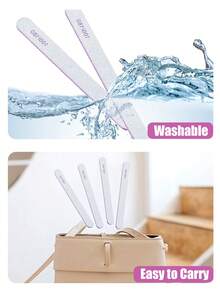 100/180 Grit Double-Sided Professional Nail File, Black Nail Care Manicure Pedicure Sanding Block Nail Polishing Tool - Multicolor - View 4