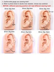 1件装 G23 钛金属铰链式穿孔环，钛金属鼻环 20G 16G 14G 鼻环，直径 5mm 至 12mm，适用于耳软骨、耳廓、耳屏、耳廓内侧、耳骨环等部位，铰链式分段鼻中隔环，人体穿孔饰品 - 銀色 - 查看 4