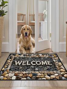 1 pieza Alfombra antideslizante para exteriores con estampado de letras, alfombra de interior, alfombra de baño, alfombra de cocina, alfombra decorativa, alfombra suave y cómoda de uso múltiple, lavable para cocina, interior, exterior, entrada, dormitorio, decoración del hogar - Multicolor - Ver 3