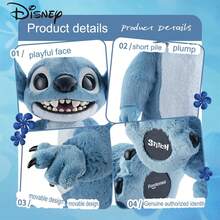 Disney Búp bê nhồi bông Stitch chính hãng, quà tặng sinh nhật/ngày Valentine cho trẻ em, đồ trang trí nhà cửa, đồ trang trí phòng ngủ, quà lưu niệm, búp bê nhồi bông tương tác, đồ trang trí tiệc, quà tặng tiệc tùng - Màu xanh lam - Xem 4