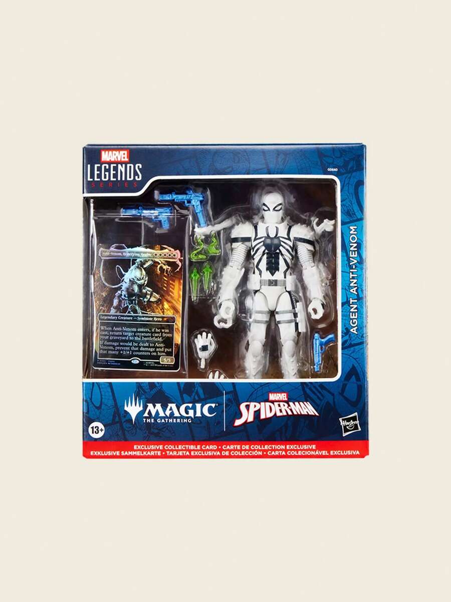 Hasbro 漫威传奇系列《万智牌》X蜘蛛侠玛丽·简·沃森钢铁蜘蛛战衣6英寸可动人偶，配有4个可动腿和独家闪卡 - 彩色 - 查看 1