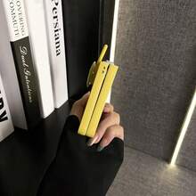 Funda de teléfono amarilla simple y lujosa con anillo en forma de corazón compatible con Samsung Galaxy ZFlip7 Z Flip6 ZFlip 5, funda trasera, funda de teléfono compatible con - Amarillo - Ver 7