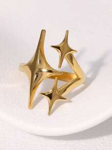 1 pieza Anillo de uso diario de diseño minimalista de estrella para niña - Anillo de estrella - Ver 2