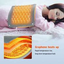Almohadilla calefactora de grafeno, calentador de manos eléctrico, bolsa cálida para manos con calefacción rápida, manta calefactora Lumbar para piernas, almohadilla súper suave lavable RFUM - Gris - Ver 5