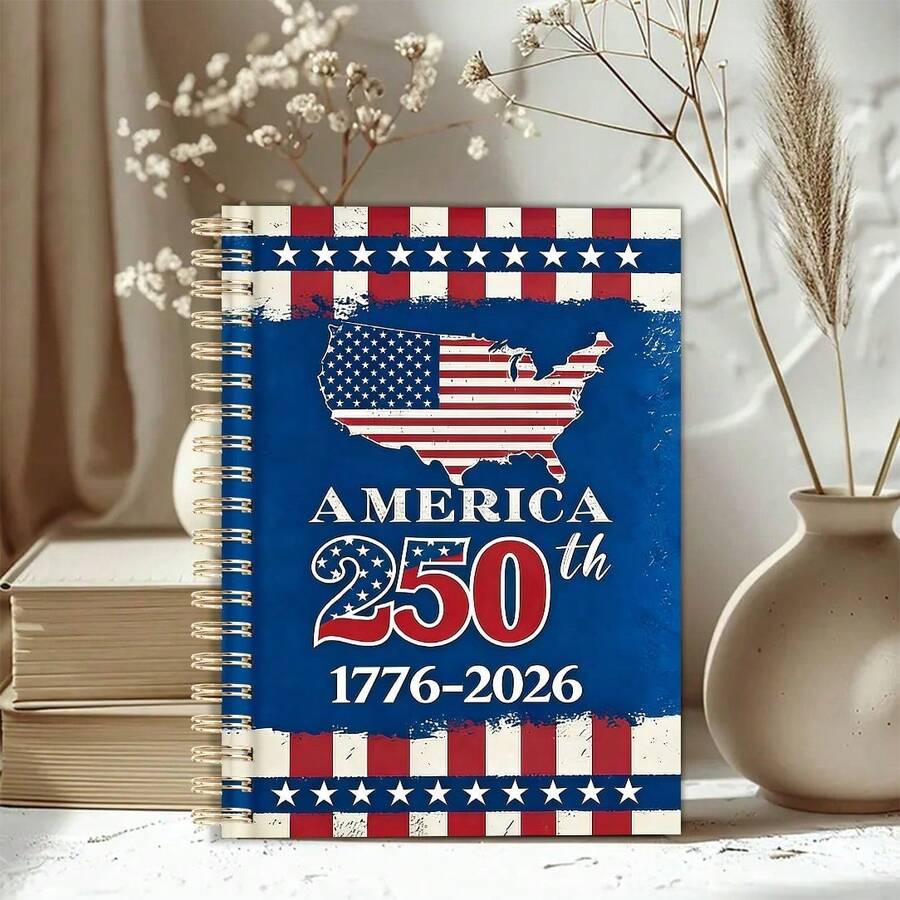 250th Anniversary Of The United States Notebook | A5 Striped Paper, Suitable For Daily, School And Office Use, Fashionable Planner, Patriotic Hobby - 250th Anniversary Of Love and Relationships - View 1