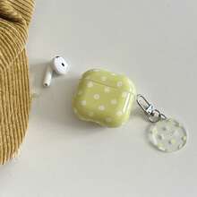 Minimalist Fresh Green Small White Flower With Transparent Round Flower Pendant Earphone Case Compatible With Airpods Pro 2, Cute Apple 4 Minimalist 3 New 1/2 Generation Earphone Case For Women - Lime Green - View 3