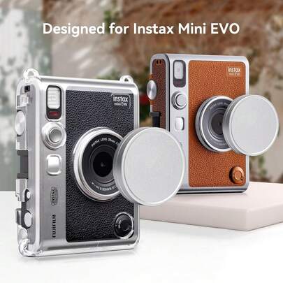 Nắp ống kính hợp kim nhôm, chống bụi và chống trầy xước dành cho máy ảnh chụp lấy liền Fujifilm Mini - Phụ kiện máy ảnh có lớp lót nhung - Màu bạc