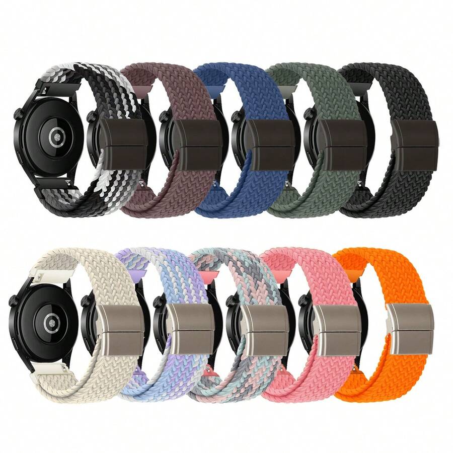 适用于 / Watch/ Watch/ Watch/ Watch S4 S3 S2/ Watch 5 Active/Lite 的 1 条表带，编织弹力表带，带磁性表扣，兼容 表带 38mm 40mm 41mm 42mm 44mm 45mm 46mm 49mm，男女通用；尼龙运动单圈表带，兼容 Series 11 10 9 8 7 6 5 4 3 Ultra 3 2 1 SE - 20mm - 查看 1