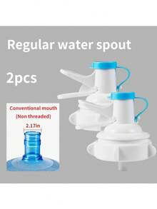1/2个可重复使用的塑料饮水机阀门和喷嘴，蓝色手柄，无需电池，无需螺纹瓶盖适配器，适用于家庭办公室，节水防漏，易于安装。 - 彩色 - 查看 10