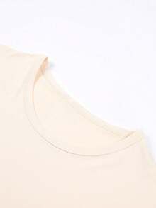 Disney Authorized Women's Casual Short Sleeve T-Shirt, Lilo & Stitch Heart Sweater Print, Cute Healing Style, Breathable Comfortable Fabric, Machine Washable, All-Match For Daily Wear - Màu be - Xem 3