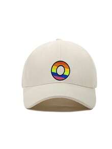 1件装 男女童彩虹26字母棒球帽 金线工艺 R字母设计风格 Kpop时尚 Snapback帽 男女童遮阳帽 - 米色 - 查看 9