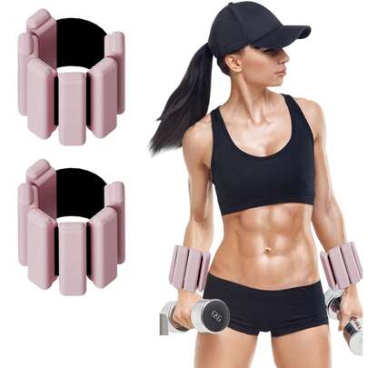 腕部和踝部负重带 - 男女通用可调节负重带 - 柔软硅胶材质，适用于普拉提、瑜伽、步行、芭蕾、居家锻炼和力量训练