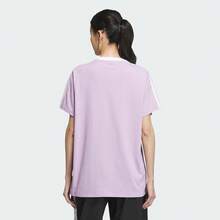 Adidas Camiseta de manga corta tipo BF para mujer, camiseta corta de punto sin cuello TKB7760 - Morado - Ver 3
