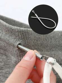 5PCS Bendable Guide Tip Drawstring Tool, Multifunctional Spring Loaded Inserter, For Clothing Elastic Bands Lace Ribbon Assistance Waistband Stringer, DIY Helper, Home Essentials Kit, Christmas Gift Women Steel Spring Flexible - Long - View 2