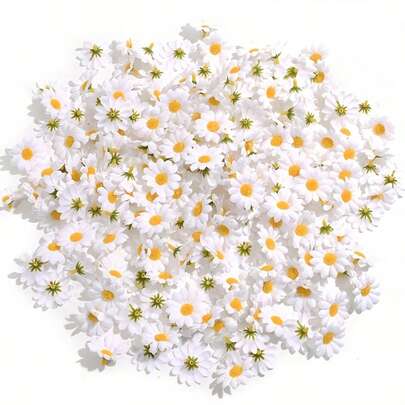 100 قطعة/50 قطعة من الأقحوان الأبيض الأنيق الاصطناعي، مناسب لتزيين القبعات والكيك والأعمال اليدوية والديكور المنزلي وديكور الزفاف وغيرها