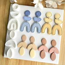 Bohemian Style Polymer Clay Earring Cutter Set, DIY Soft Clay Earring Mold, For Earrings, Brooches, Pendants, High Precision Soft Clay Cutting Mold - White - View 2
