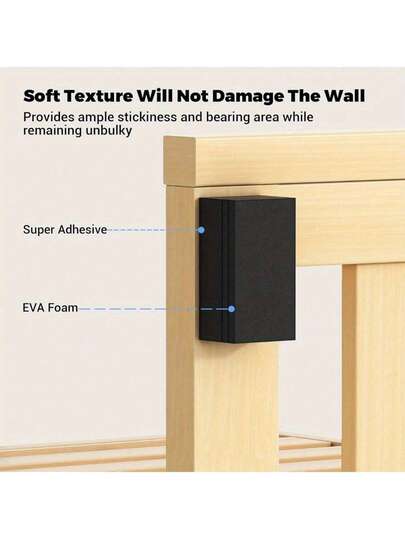 10片装黑色EVA泡沫床头板墙面保护垫 - 10片（15毫米厚）和10片（5毫米厚）靠垫防撞垫，适用于床和沙发，耐用家具防刮擦和损坏保护垫，包含可调节搁板支撑销，沙发保护垫