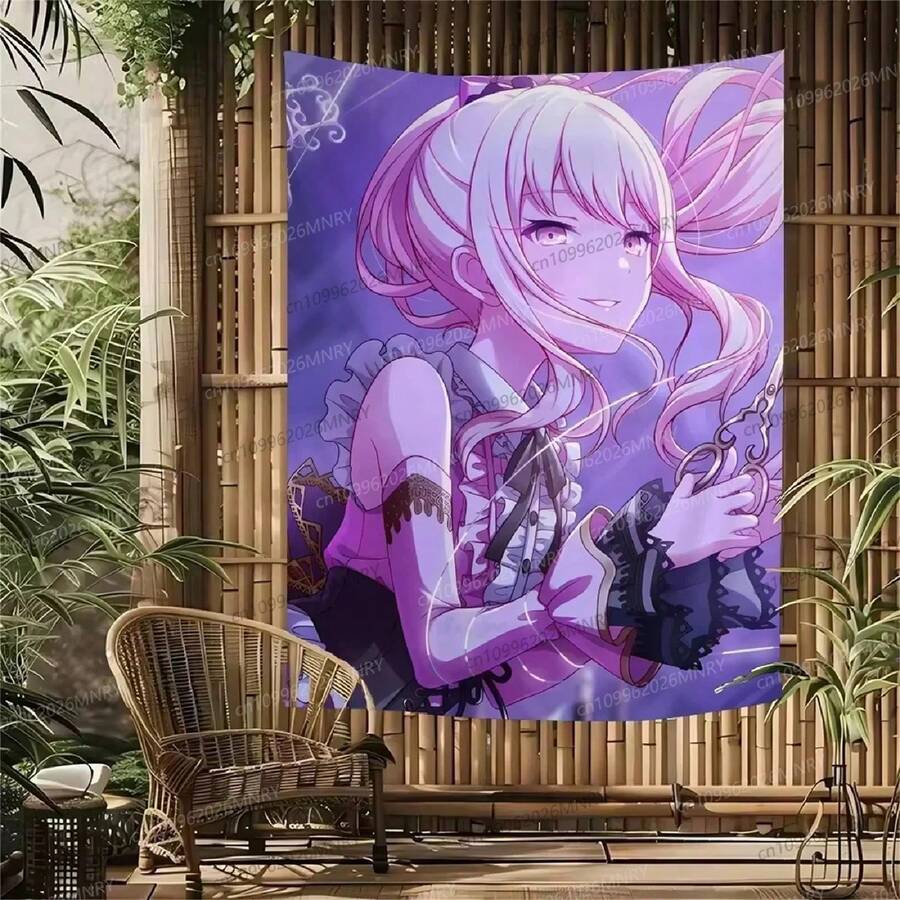 Kawaii Japanese Tapestry Akiyama Mizuki Wall Hanging Bohemian Tapestry Cute Core Room Decoration Aesthetic Home Decor Tapestry - 1PC - 查看 1