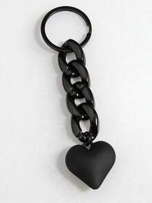 心形吊坠钥匙扣 情人节汽车饰品 包包挂饰 校园可爱哥特风 - 黑色 - 查看 5