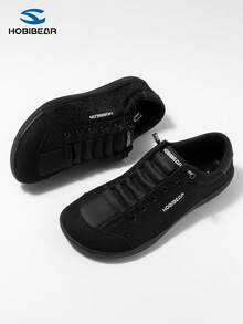 HOBIBEAR 新款女士休闲运动鞋，宽头赤脚平底一脚蹬鞋，男女通用简约舒适四季鞋 - 全黑 - 查看 2