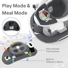 Kinder King 8-In-1 Baby Walker, 3 Level Adjustable Height, Foldable Toddler Activity Walker With Speed Adjustable Wheels, Easy To Clean, Christmas Halloween Gift, Gray - Xám - Xem 8