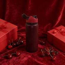 0waIaa Black Cherry Aquarius Bottle, With A Capacity Of 32 Oz (945 Ml), Can Retain Heat For Up To 24 H. It Can Keep Both Hot And Cold Beverages Warm, Suitable For Brewing Coffee And Making Iced Drinks. The Design Is Exquisite And It Is Suitable For Use In Various Occasions. - 酒紅色 - 查看 3