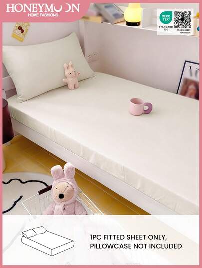 1pc Baby Crib Soft & Comfortable Fitted Sheet, Breathable & Skin-Friendly, Solid Color Style Bedding, Baby Mattress Cover (Without Pillowcase), Machine Washable, Oeko-Tex Certified