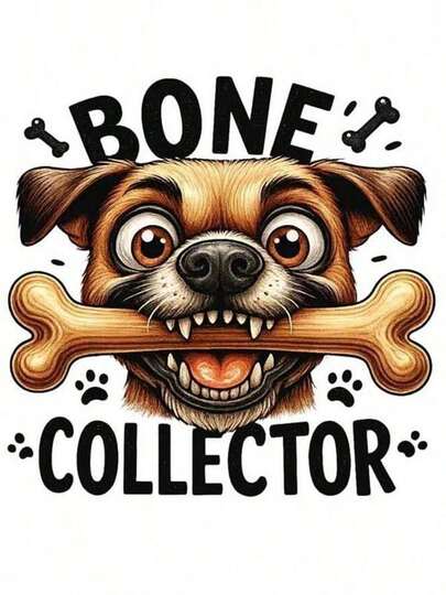 1pc/2pcs/3pcs Cute Dog Bone Collector Heat Transfer Stickers, Suitable For DIY T-Shirt, Jeans, Pillow, Backpack, Hat And Sofa Cover, Waterproof, Fade-Resistant, Durable Plastic Stickers, Funny Pattern, Textile Decoration, Clothing Embellishment, Crafts Hobby