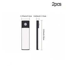 2 đèn ngủ LED siêu mỏng màu đen, đèn tủ, đèn tủ quần áo cảm biến chuyển động, đèn chiếu sáng nhà bếp sạc USB - Màu đen - 2 chiếc - Xem 10