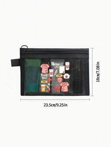 醫療主題字母圖案網格化妝包，收納袋，旅行網格盥洗包，便攜式化妝品收納袋，電子設備收納袋，數據線收納袋，適合度假、辦公室、醫院，可用作醫療人員的感謝禮物、返校禮物、生日禮物、開學季、旅行用品和教師節禮物，返校 - 彩色 - 查看 10