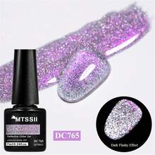 Mtssii 7ml Champagne Gold Sliver Reflective Nail Gel Polish Sparkling Shining Glitter Pink Red Color Nail Supplies Semi Permanent Soak Off UV Gel Varnish Sparkle Effect Nail Art Manicure - 彩色 - 查看 3