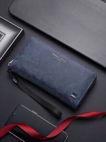 新作メンズ財布　多カードポケット付きカジュアルロングウォレット　大容量ハンドバッグ　スマホ・小銭入れ付き - ブルー - チェックする 13