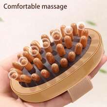 1/2 Stück Holz Massagebürste/-pad, ein Körpermassage- und Behandlungswerkzeug zur Linderung von Müdigkeit und Schmerzen, Fettverbrennung, Förderung des Lymph- und Blutkreislaufs und Entfernung von Abgestorbener Haut - Mehrfarbig - Übersicht 4